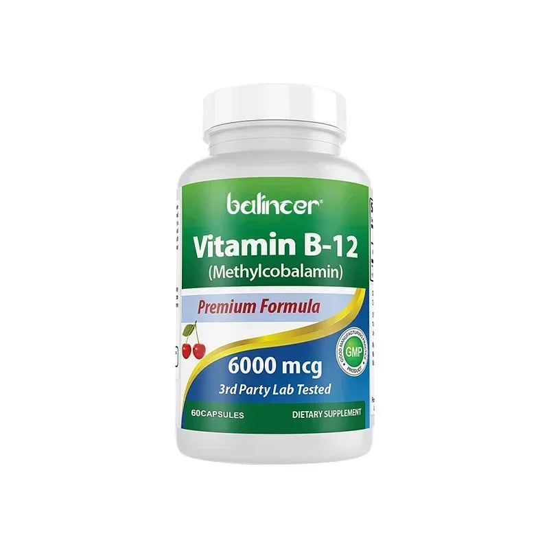 Vitamin B12 6000mcg Capsules For Energy Nervous Support