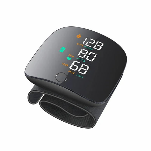 Black Digital Wrist Blood Pressure Heart Rate Monitor