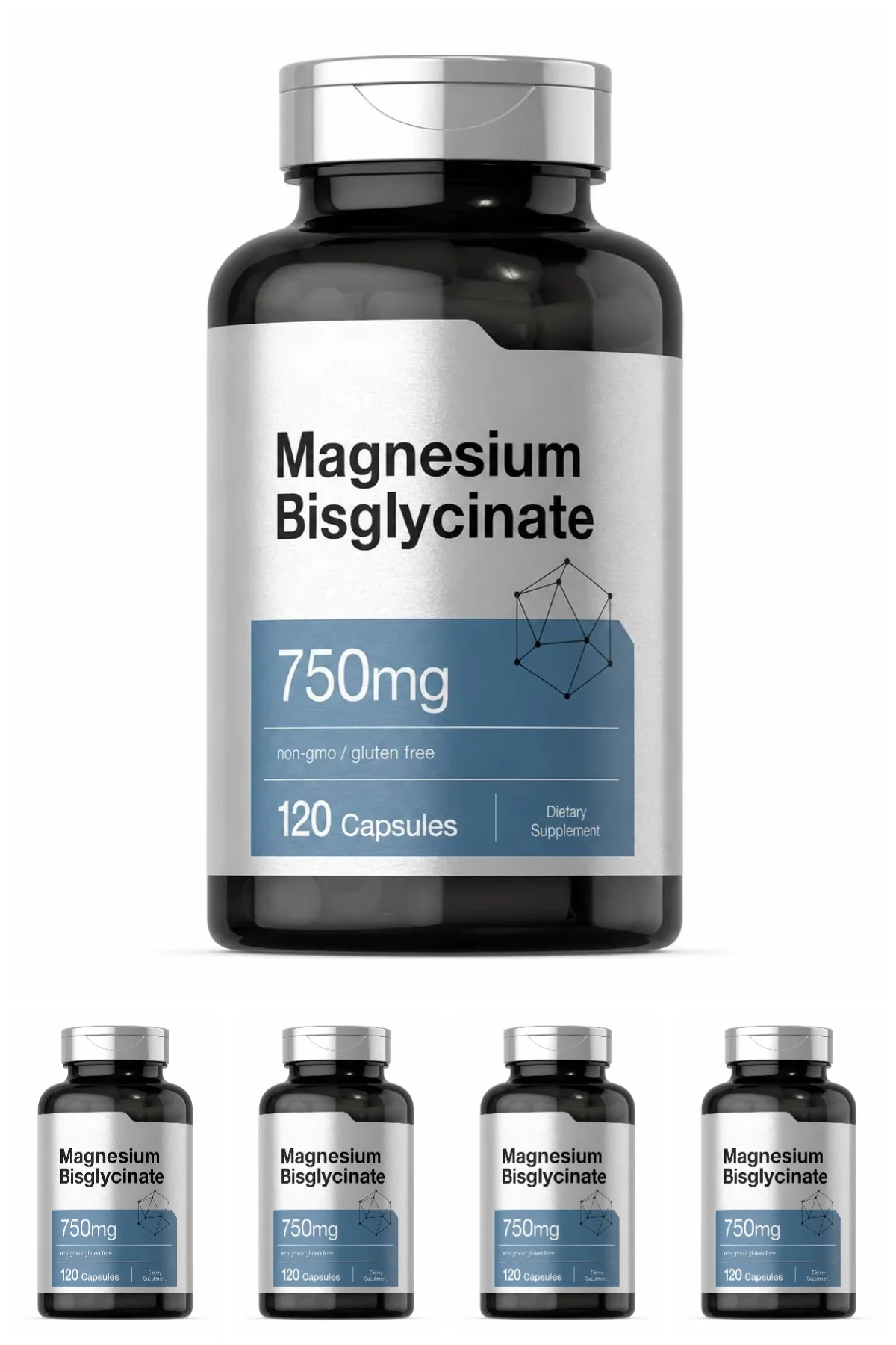 Magnesium Bisglycinate 750mg Capsules For Relaxation Bone Health