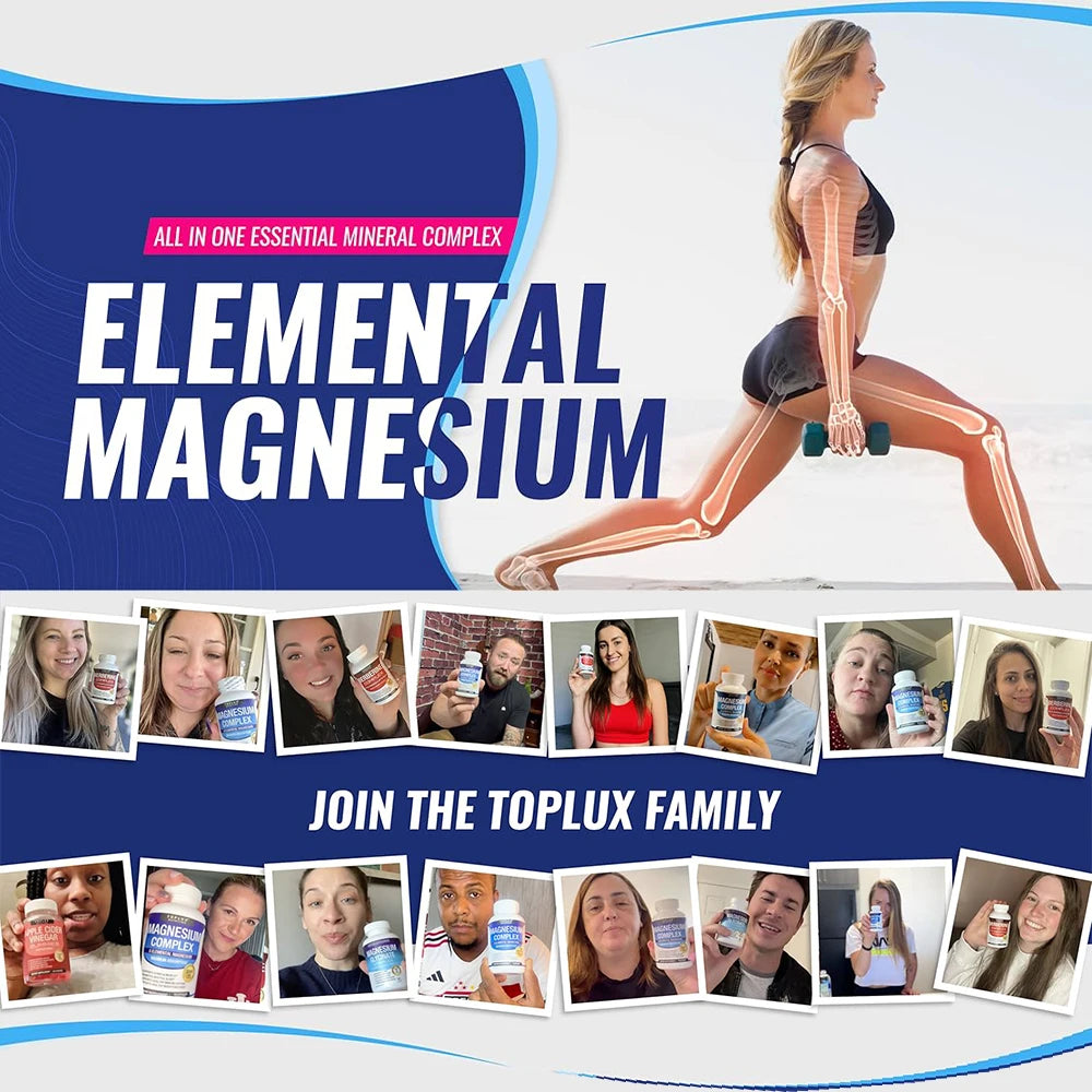 8 Element Magnesium Complex With Glycinate Citrate Malate Taurate