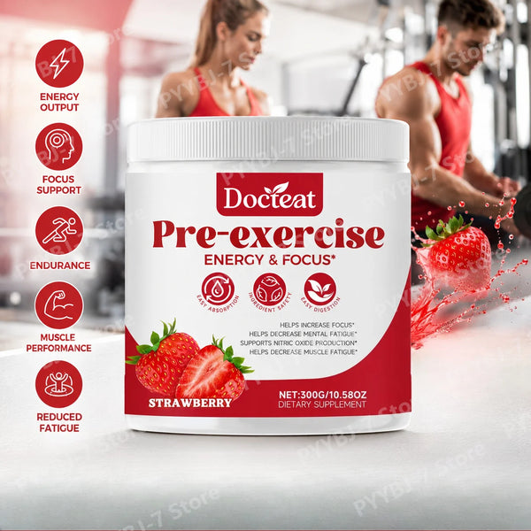 Strawberry Pre Workout Powder For Energy Focus Recovery