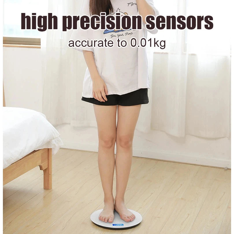 Round Digital LED Display Electronic Bathroom Weight Scale