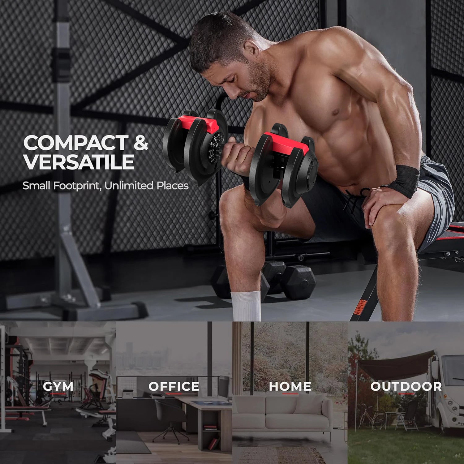 Adjustable 3 In 1 Dumbbell Barbell Kettlebell