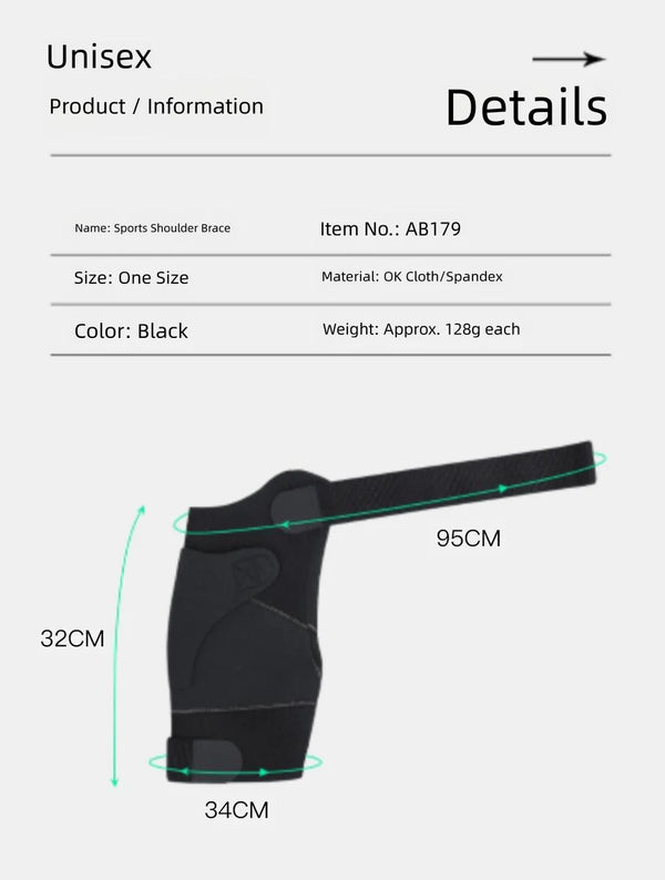 Adjustable Breathable Shoulder Support Brace For Gym Sports
