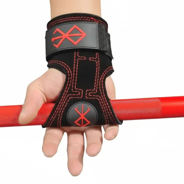 Leather Weightlifting Gloves With Wrist Straps For Deadlifts