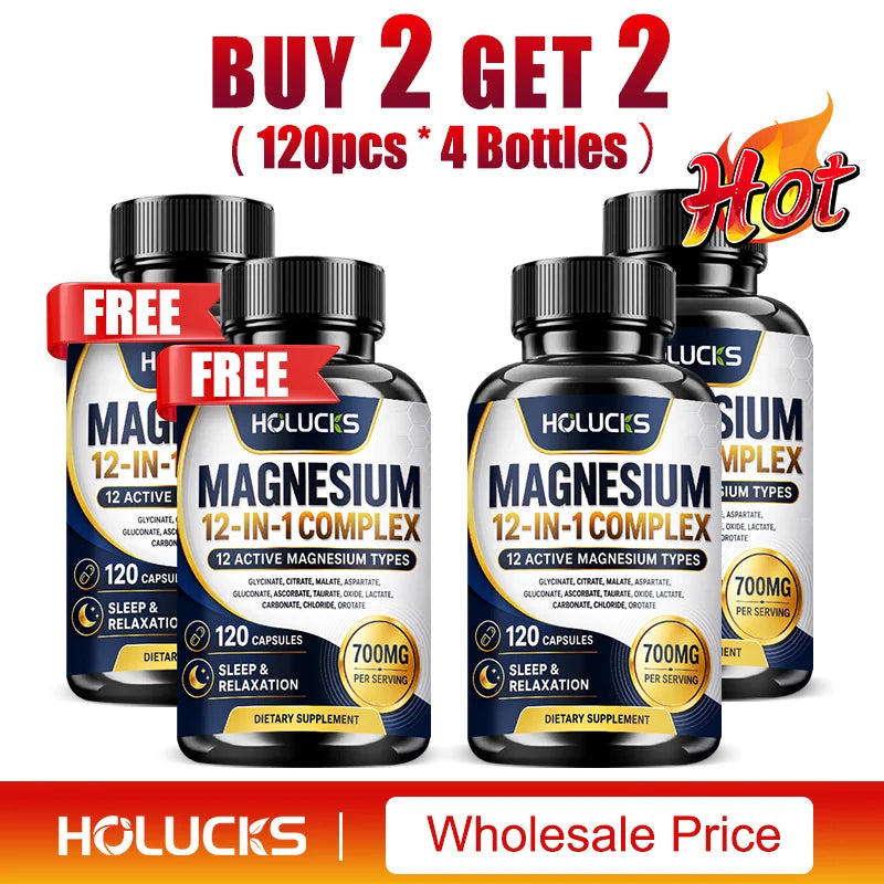 12 In 1 Magnesium Complex Capsules For Daily Wellness