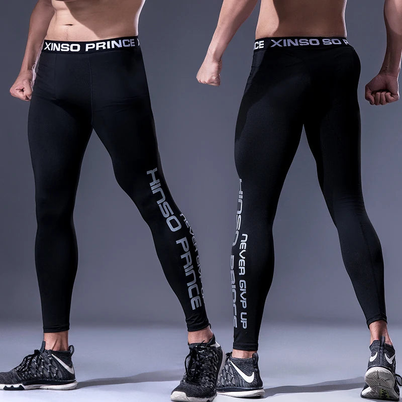 Men's Quick Dry Compression Pants For Running Workouts