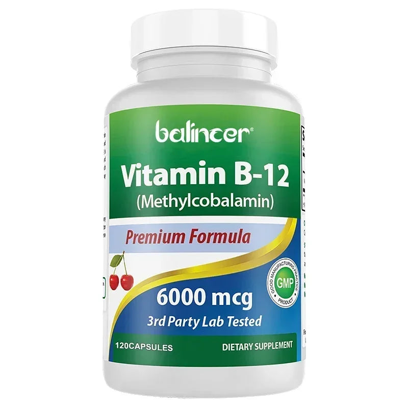 Vitamin B12 6000mcg Capsules For Energy Nervous Support
