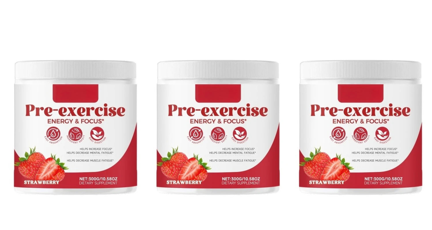 Strawberry Pre Workout Powder For Energy Focus Recovery