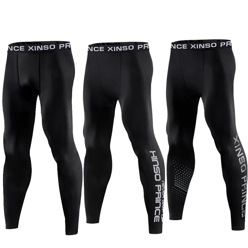 Men's Quick Dry Compression Pants For Running Workouts
